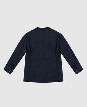 Stefano Ricci Children's navy wool, silk and cashmere jacket YAJ7400040WKC01A
