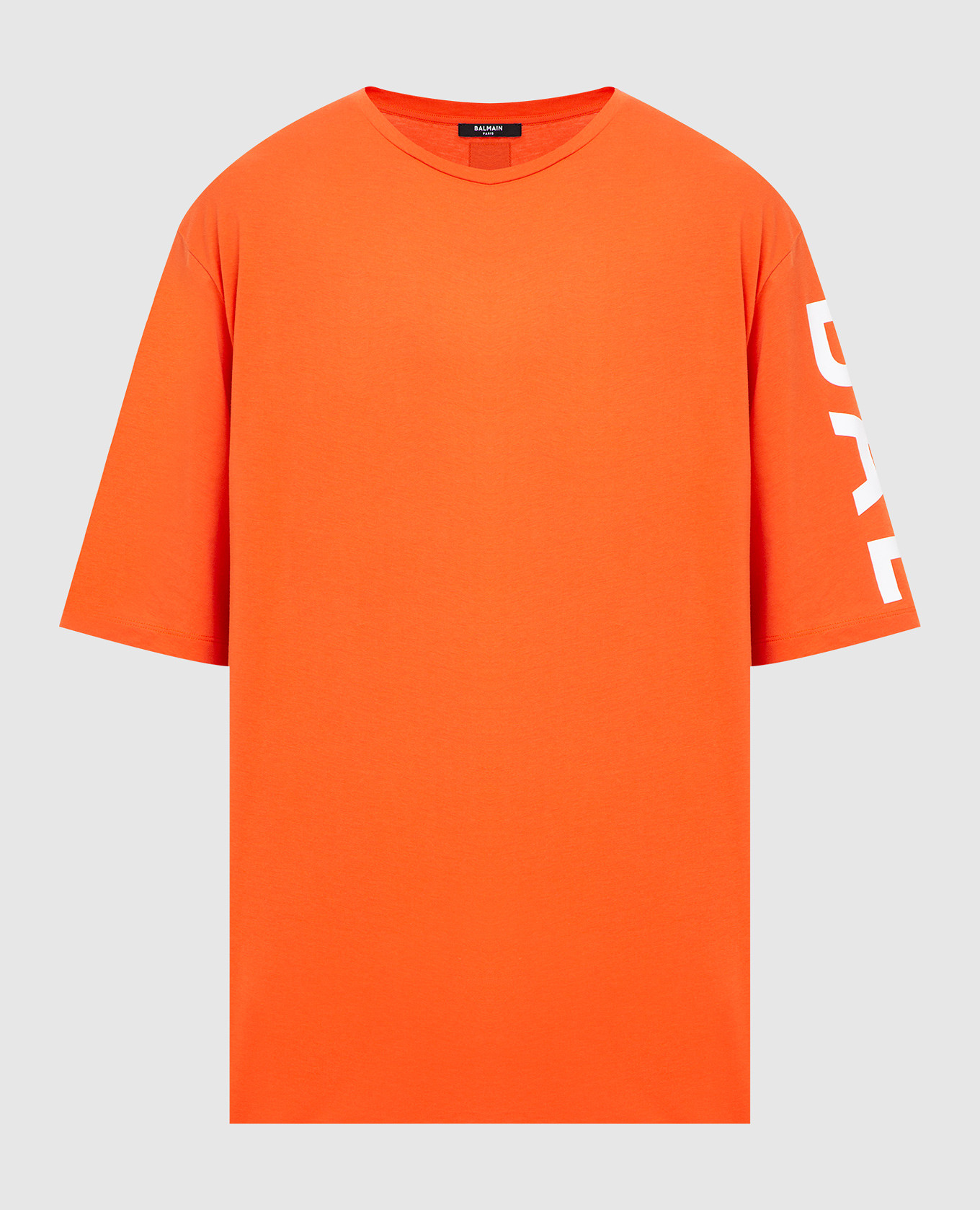 Balmain - Orange oversized t-shirt with logo XH1EH015BB15 - shop