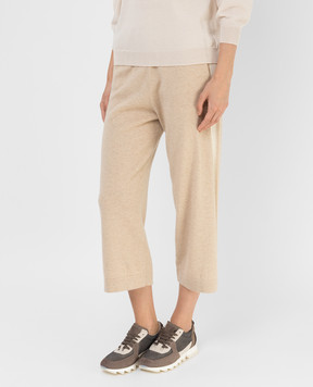 Fabiana Filippi Cashmere cropped trousers with stripes PAD221B620