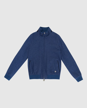 Stefano Ricci Children's jacket in silk and cashmere with suede inserts YDJ94003203824