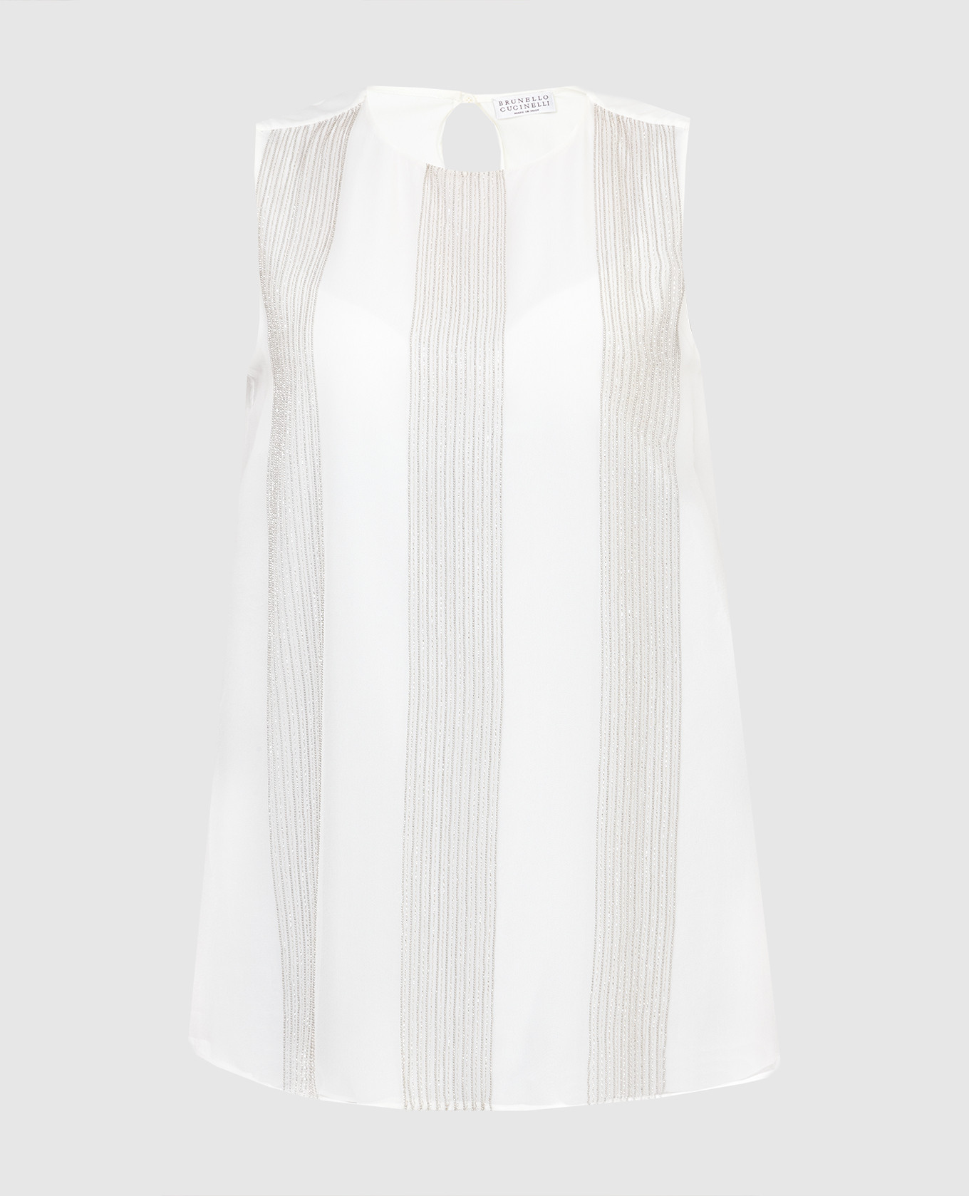 

Silk blouse with chains Brunello Cucinelli, Beige