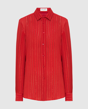 Saint Laurent Red silk blouse 395733