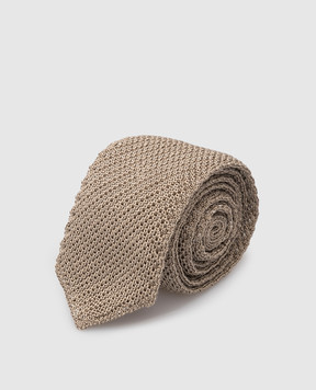 Stefano Ricci Rigid dark beige silk tie YCRM3600SETA