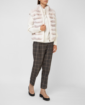 Florence Mode Light beige chinchilla vest 20N02C