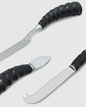 Lorenzi MIlano Oryx horn cheese knife set 702811