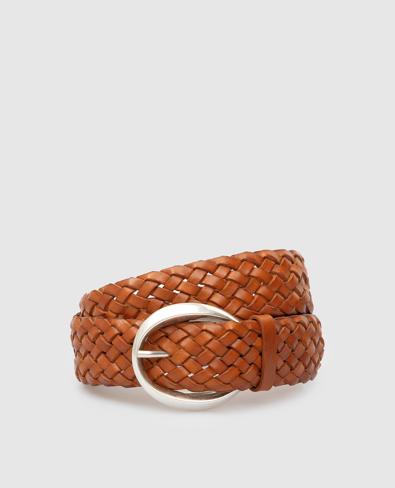Tan woven leather belt babe pay pls