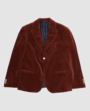 Stefano Ricci Children's brown velor jacket Y1RF372RICCT800