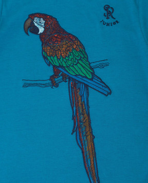 Stefano Ricci Children's turquoise t-shirt with embroidery YNH7200150803