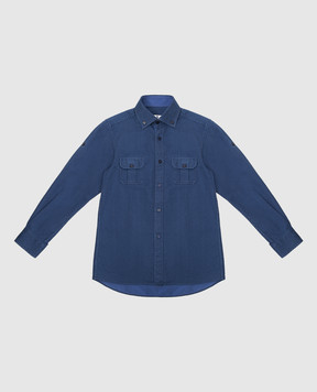 Stefano Ricci Children's dark blue shirt YC002321EX1500