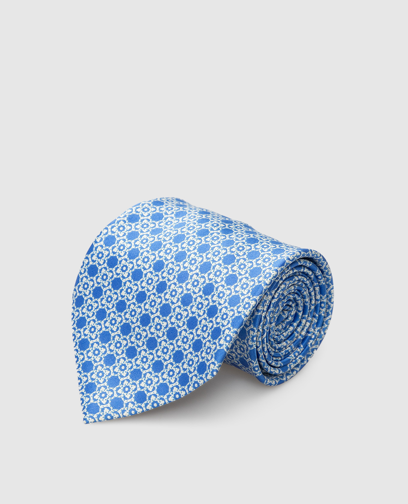 Blue silk tie in a geometric pattern Stefano Ricci