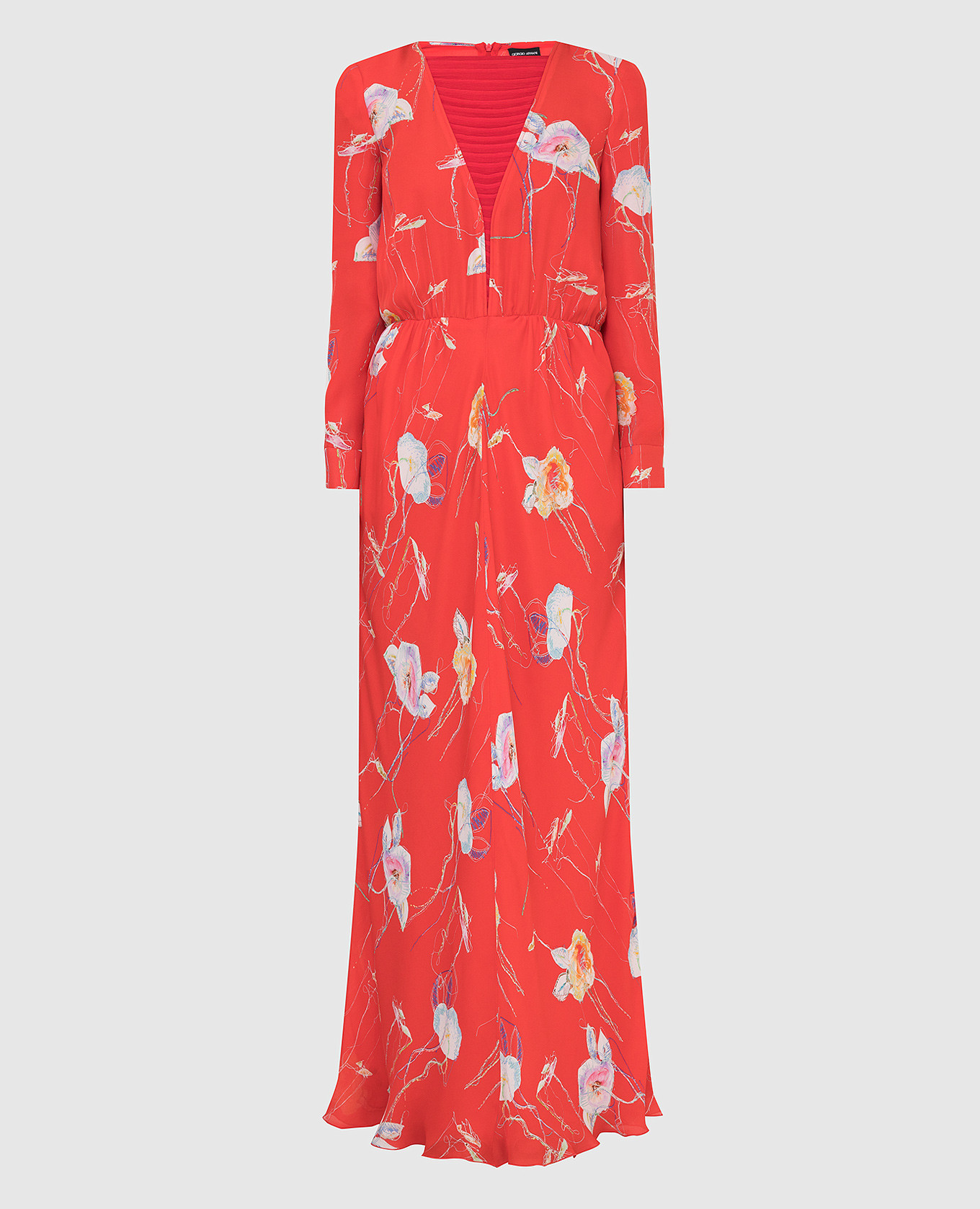 Coral silk dress Armani