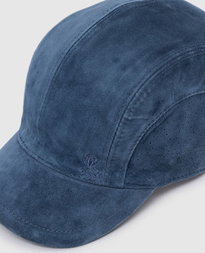 Stefano Ricci Children's dark blue suede cap YVF5090PSUEULT