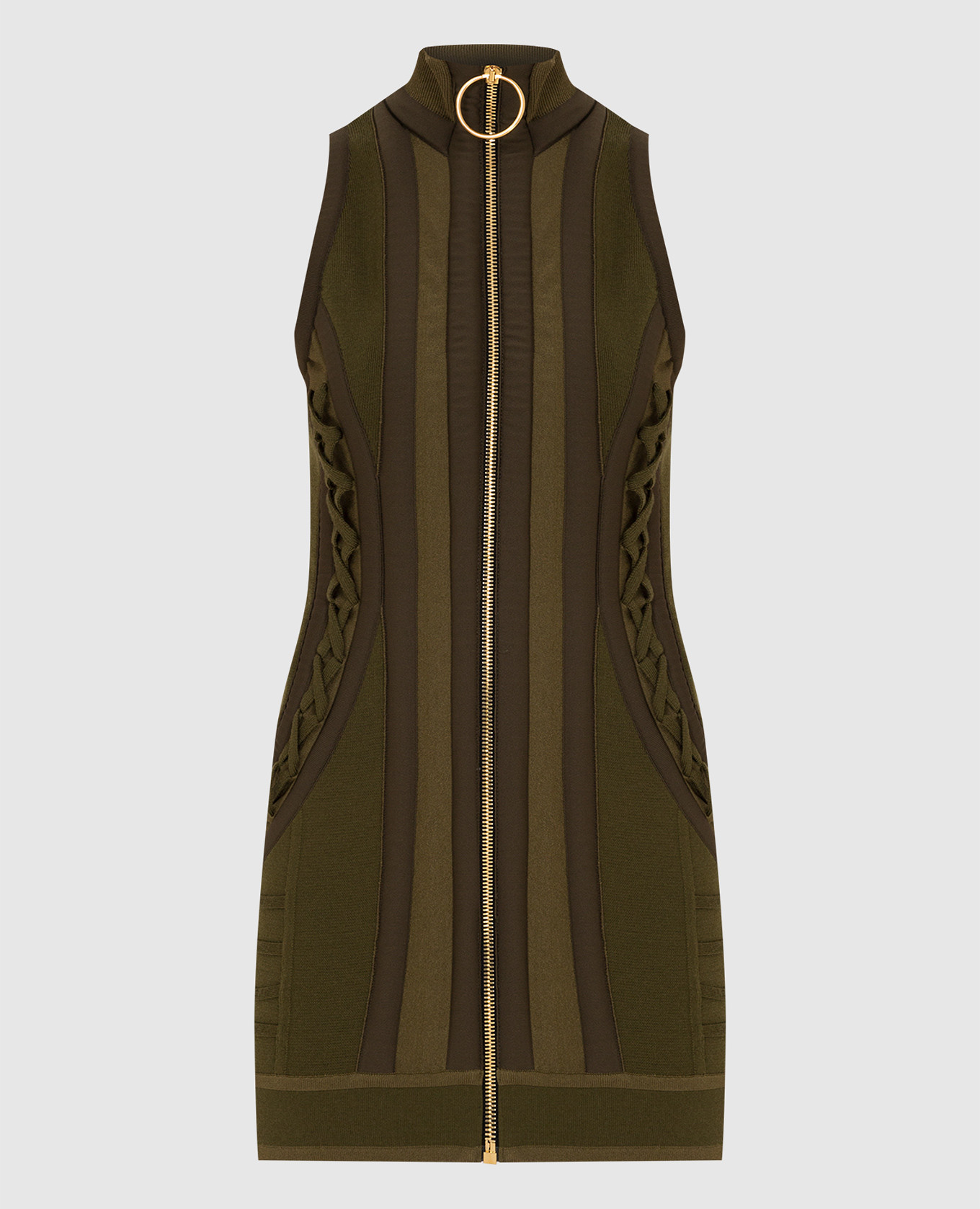

Patterned mini dress Balmain, Khaki