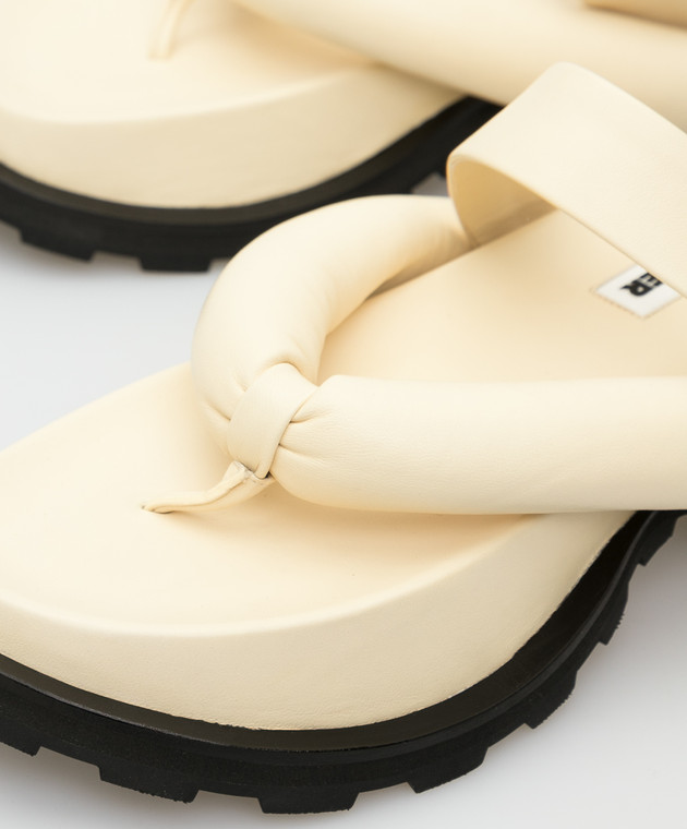 サンダル Jil Sander SS25 Beige suede slippers (J50WP0030P8213 217) Jil Sander - Light beige leather slippers JS36046A13010