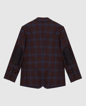 Stefano Ricci Children's plaid wool blazer Y1RSGD23T1HC3486