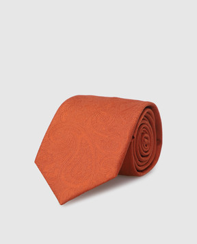Stefano Ricci Children's silk terracotta jacquard tie YCCX94102