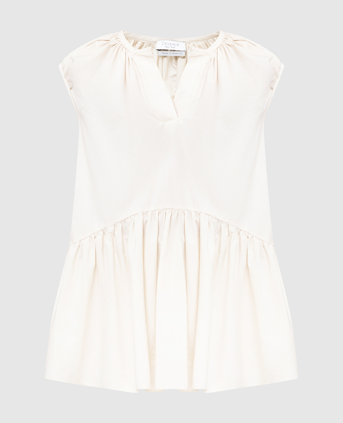 

Melanie Light Beige Ruffled Top Deveaux