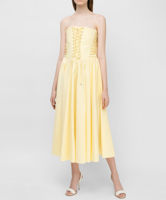 Philosophy di Lorenzo Serafini - Yellow dress with corset top A04112119 -  shop with Ireland delivery at Symbol
