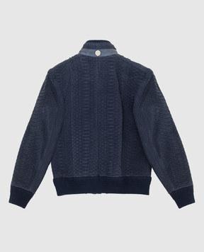 Stefano Ricci Children's dark blue python leather jacket YAJ7200090PITNBK