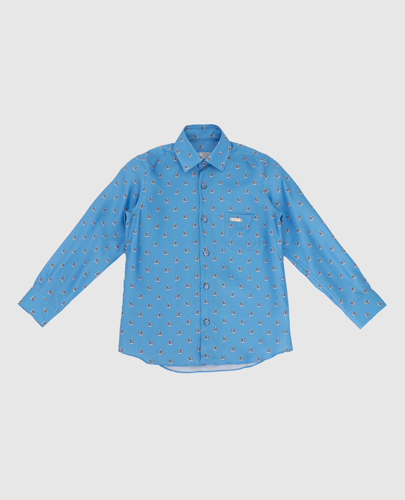 

Children's blue patterned silk shirt Stefano Ricci, Light blue