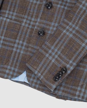 Stefano Ricci Checked wool, cashmere and silk children's jacket Y1RF376000WKL900