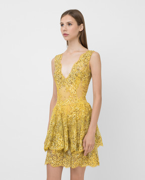 Ermanno Scervino Yellow Crystal Cocktail Dress D392Q350OJI