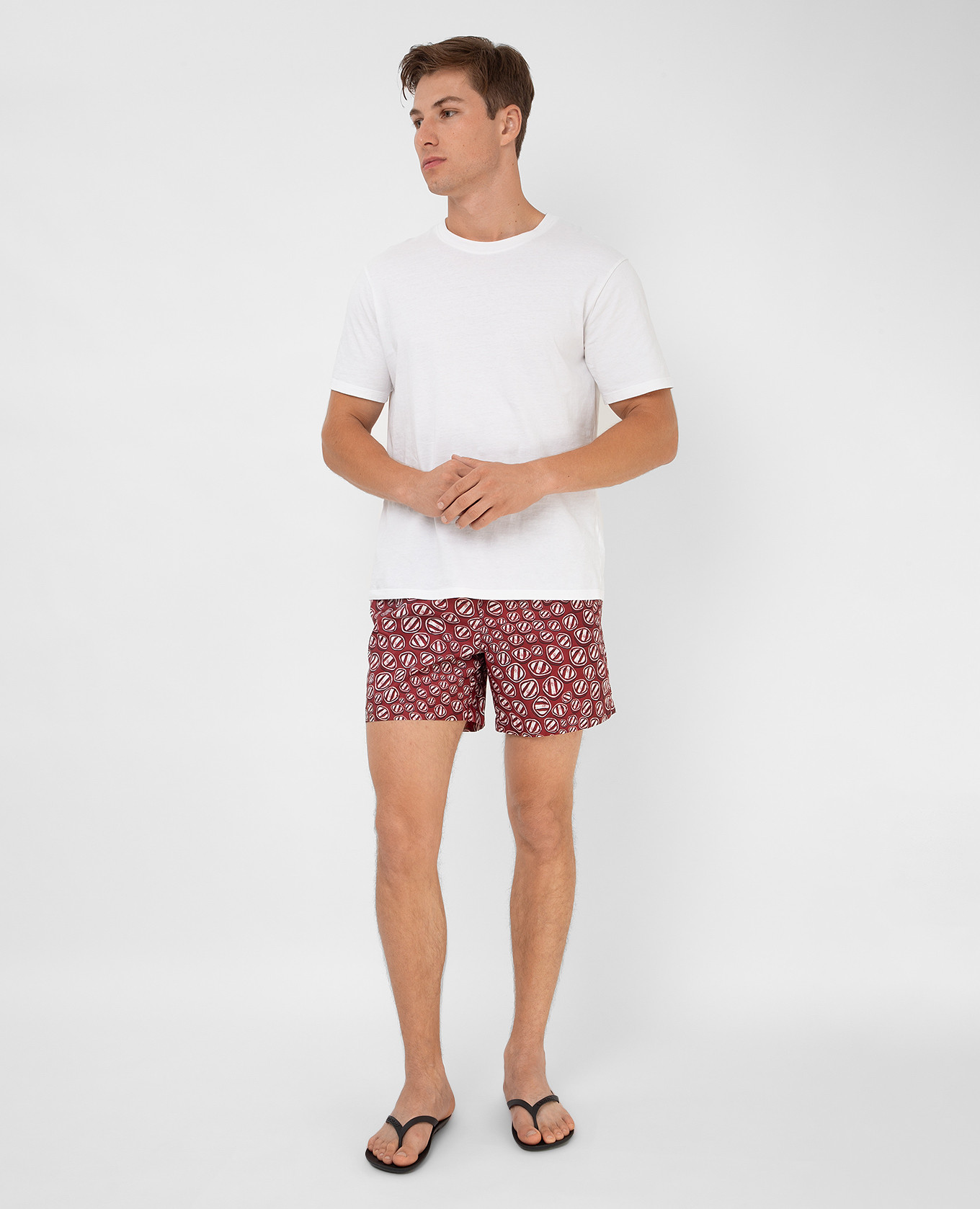 

Burgundy printed swim shorts Ermenegildo Zegna