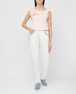 Roberto Cavalli White jeans with crystals CKJ211