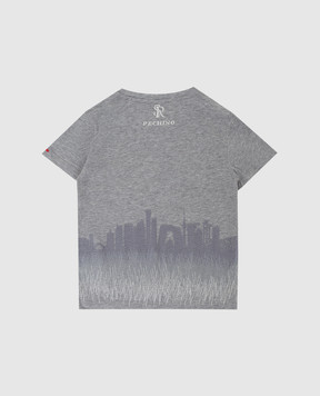 Stefano Ricci Children's gray t-shirt with embroidery YNH84001PC803