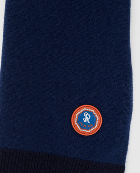 Stefano Ricci Children's dark blue cashmere scarf KY07002SCIY17414