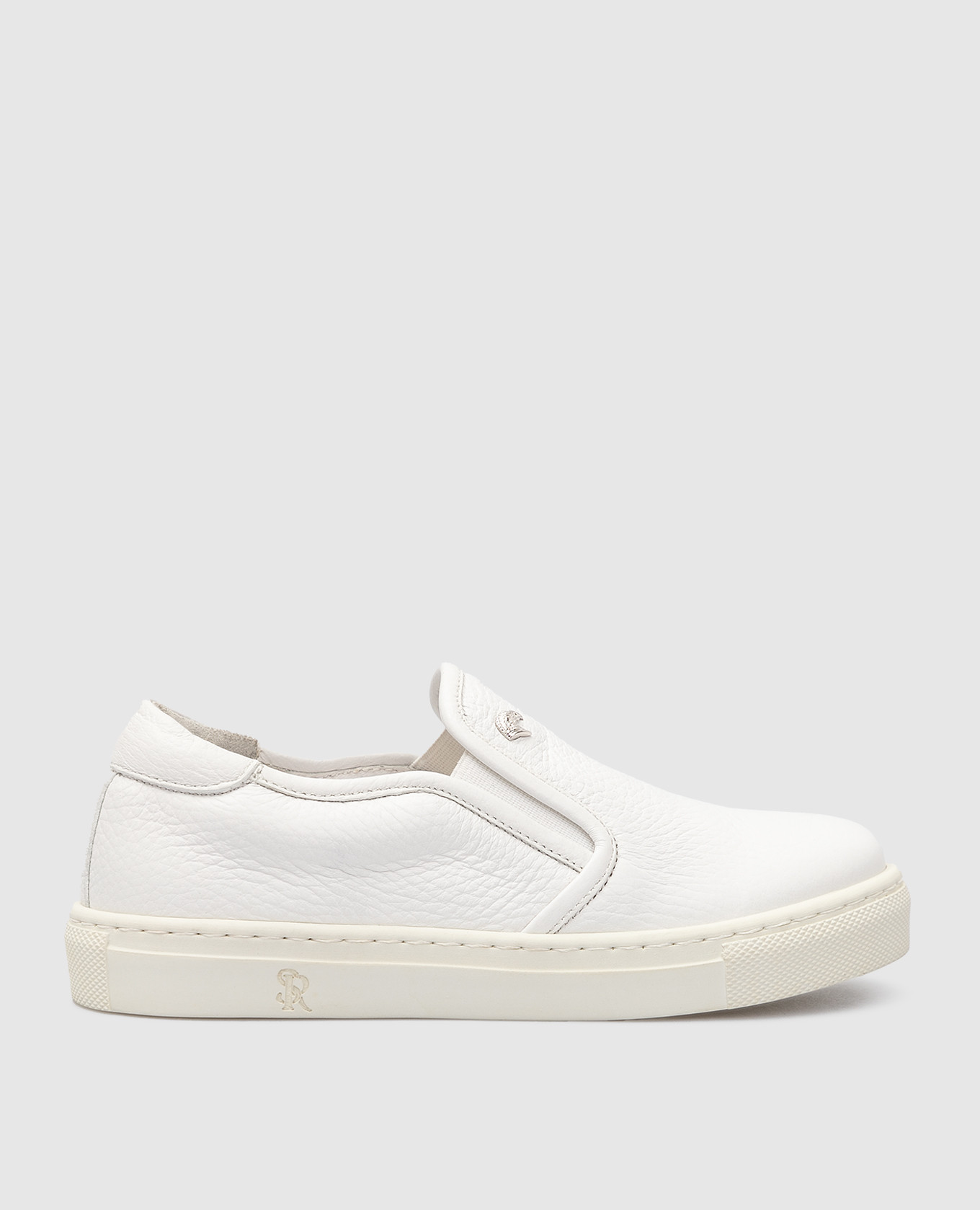 

Children's white leather slip-ons Stefano Ricci, Голубой