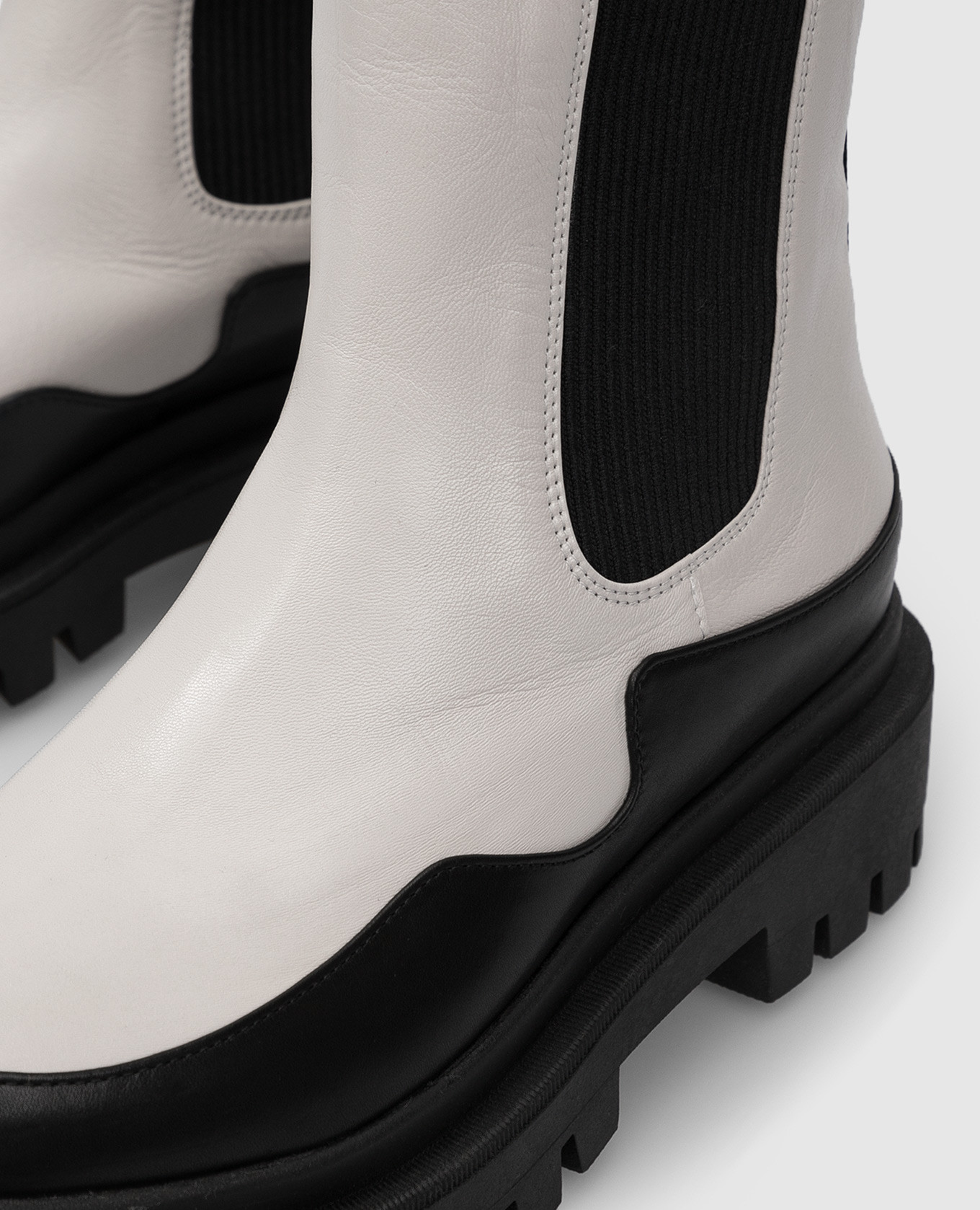

Light gray leather chelsea boots Babe Pay Pls, Grey