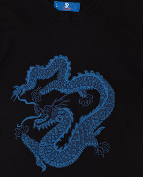 Stefano Ricci Children's black t-shirt with embroidery YNH8200100803