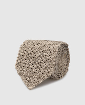 Stefano Ricci Children's silk beige patterned tie YCRM2600SETA
