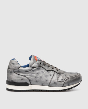 Stefano Ricci Children's Silver Leather Sneakers YRU01G808STRP