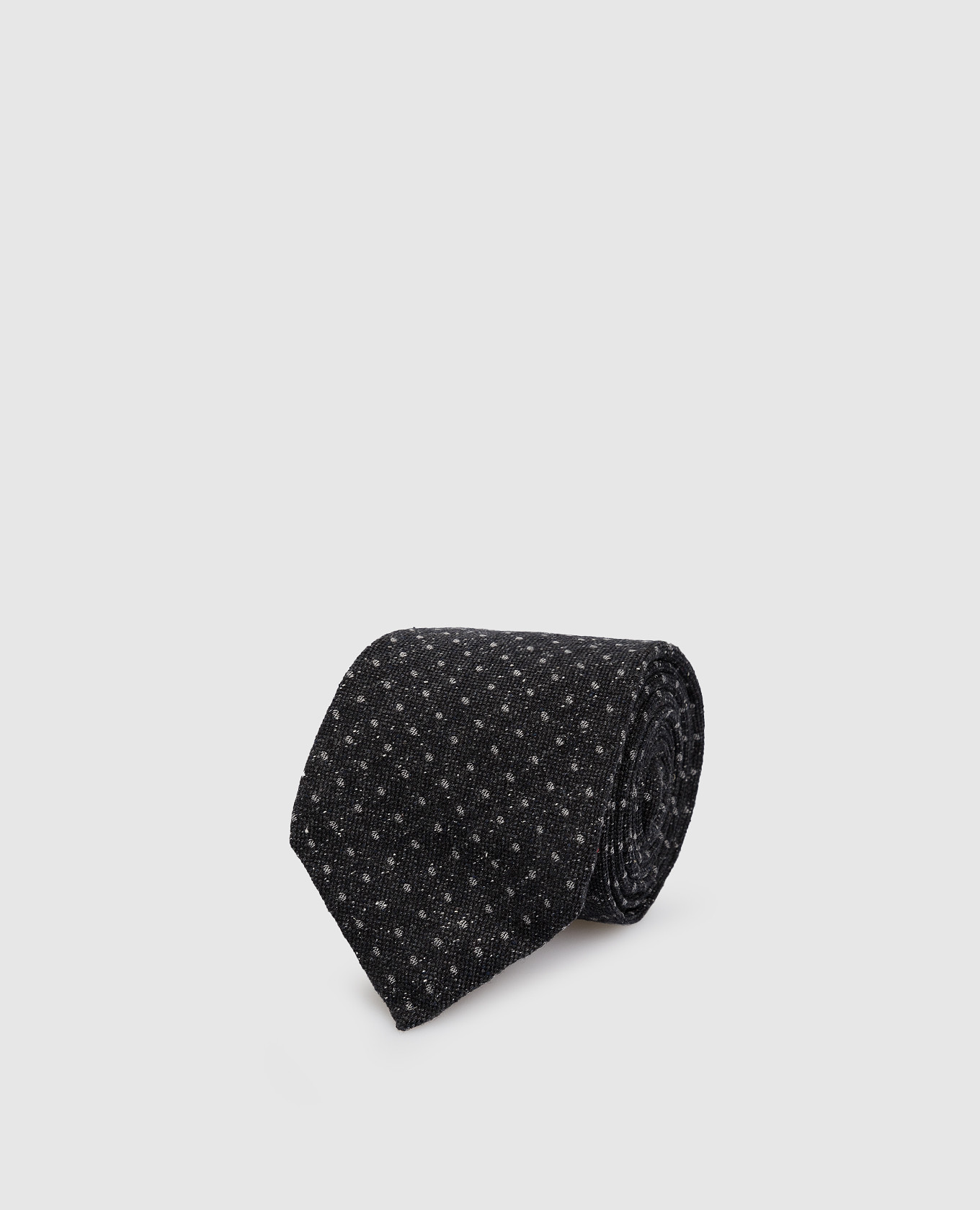 

Charcoal silk and wool tie ISAIA, Grey