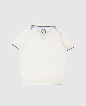 Stefano Ricci Baby polo in light beige silk, cashmere and linen KY16000PSBY19201