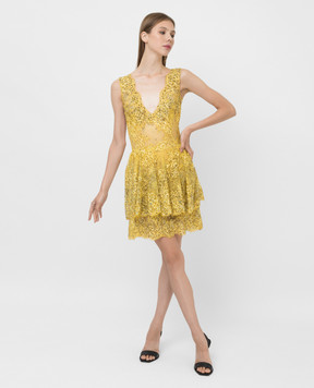 Ermanno Scervino Yellow Crystal Cocktail Dress D392Q350OJI