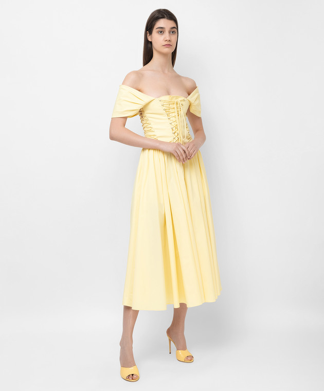 philosophy di lorenzo serafini corset dress Philosophy di Lorenzo Serafini - Yellow dress with lace-up corset top  A04122119