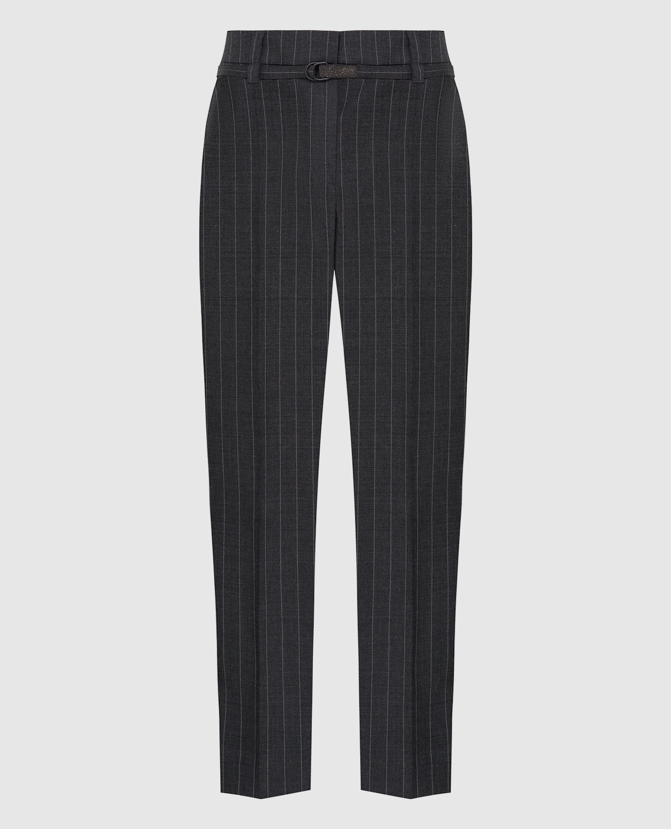

Gray striped wool chinos Brunello Cucinelli, Grey