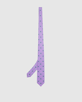 Stefano Ricci Children's lilac silk patterned tie and pache scarf set YDHNG600