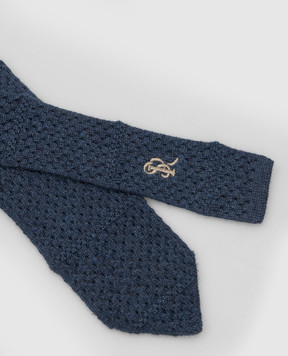 Stefano Ricci Patterned blue cashmere tie for children YCRMTSR2600