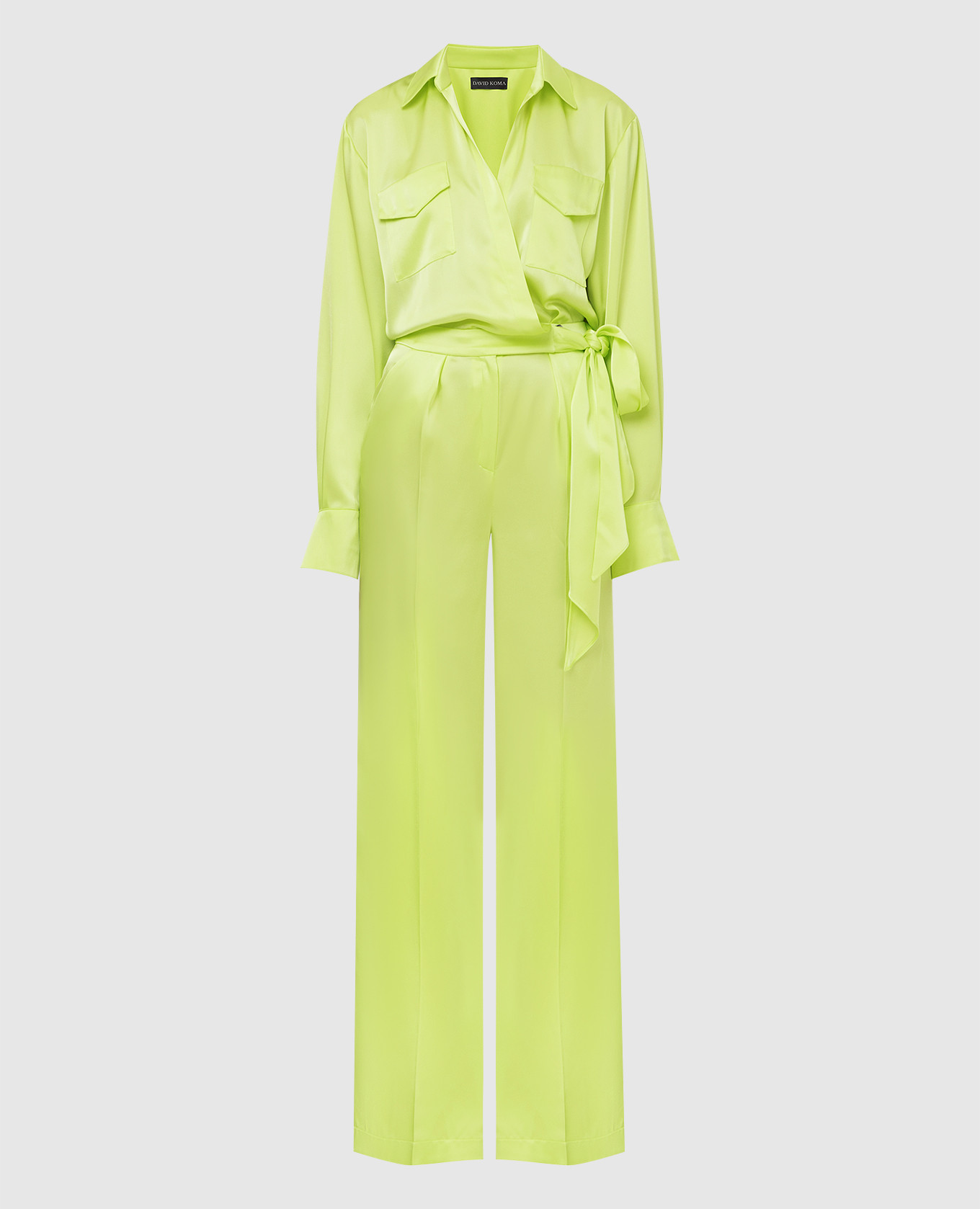 Neon yellow tie jumpsuit david koma