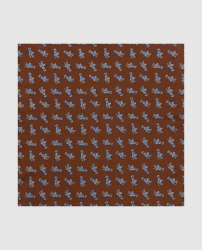 Stefano Ricci Children's brown silk set of patterned tie and poché scarf YDHNG700