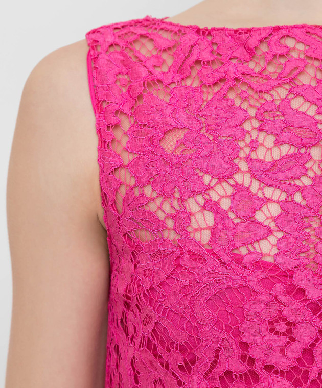 knee length dresses for ladies Valentino Silk Cotton Floral Lace Bow Jumpsuit Red main image 0