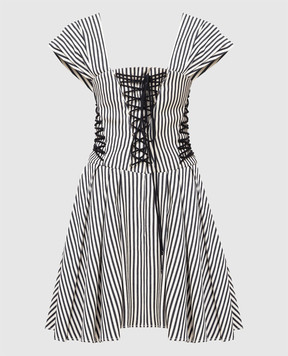 Philosophy di Lorenzo Serafini Lace-up striped dress A04272129