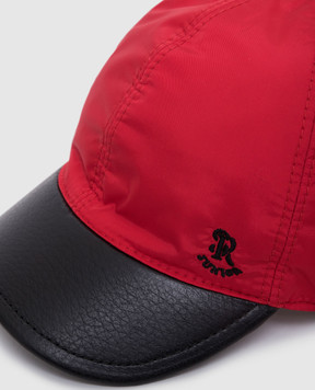Stefano Ricci Children's cap with leather insert and embroidery YVF5190LT01SK