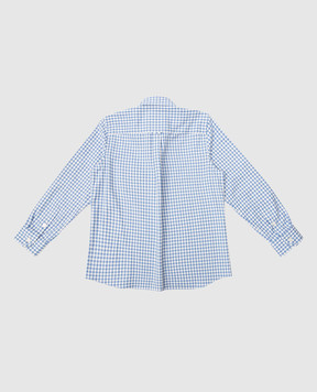 Stefano Ricci Children's blue checked shirt YC003202L823
