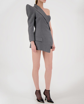 Balmain One-shoulder wool bustier jacket VF0AQ005W127