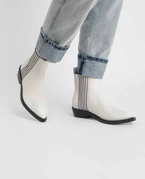 Brunello Cucinelli White Leather Chelsea MZBSC1592